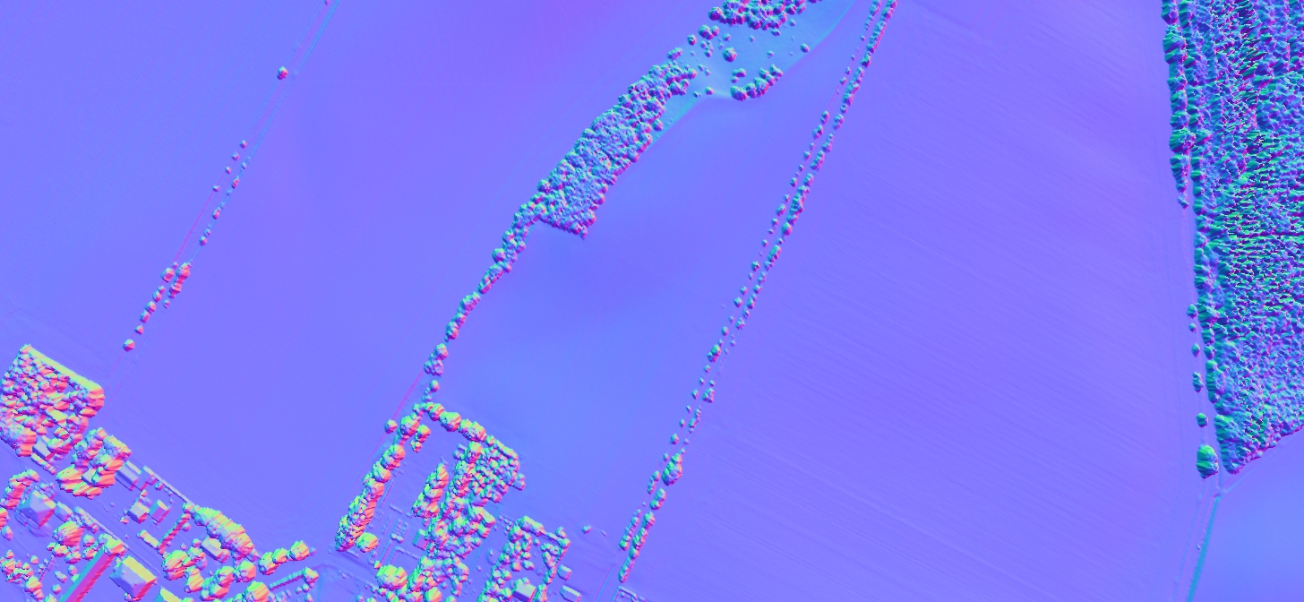 Visualisation of surface normals of a DEM.